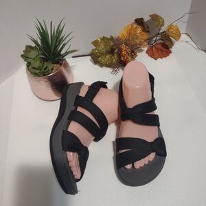Clarks Black Strappy Sandals